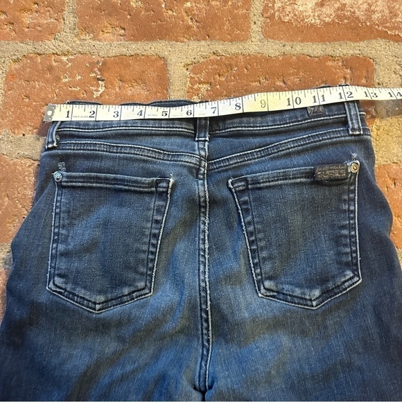 7 For All Mankind Womens Gwenevere High Waist Ankle Skinny Jean size 26 frayed - Picture 11 of 16